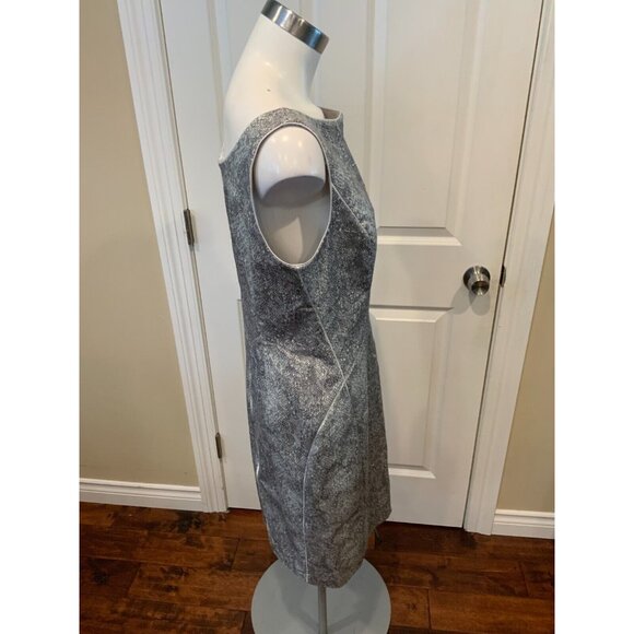 Lafayette 148 New York Navy  Gray Snakeskin Print Shift Dress, Size 10, NWT! - Picture 4 of 9